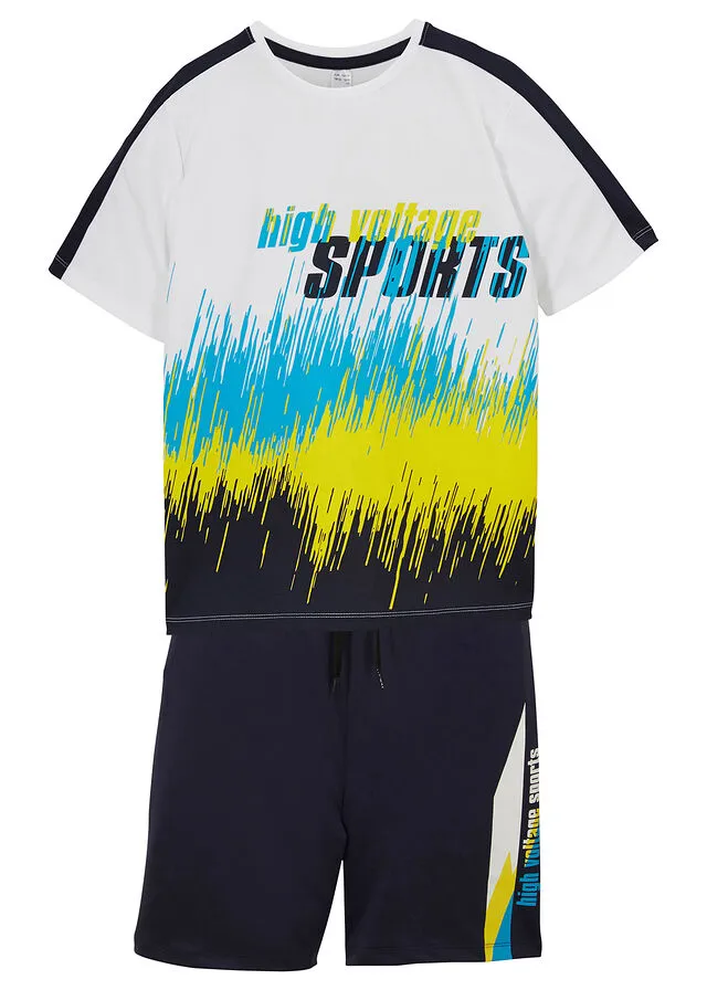 Camiseta y pantalón deportivos para niños (2 piezas) Blanco